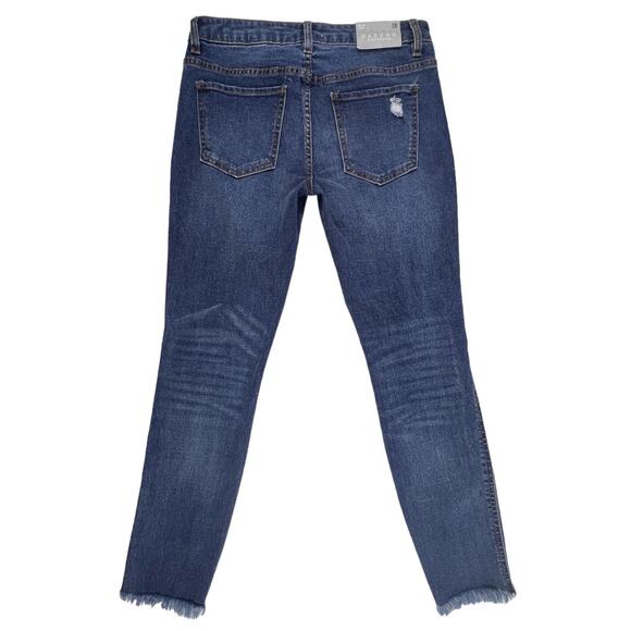 Harper Heritage Denim Jeans Blue Skinny Mid Rise Ripped Raw Hem Womens 28 - Picture 8 of 12
